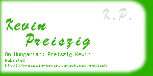 kevin preiszig business card